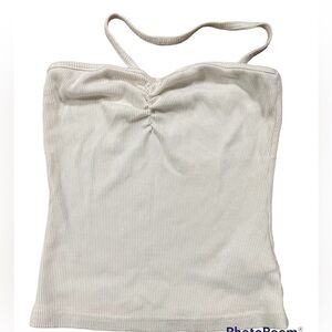 AGOLDE  Lola One Shoulder Paste Bandeau Cream Top sz Small